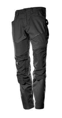 Mascot Customized Trousers with Kneepad Pockets - Black   (28) (Leg Length - Regular)