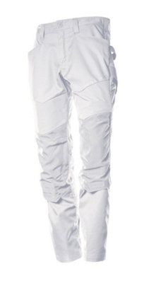 Mascot Customized Trousers with Kneepad Pockets - White   (34.5) (Leg Length - Regular)
