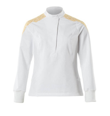 Mascot Food & Care Ladies Fit Ultimate Stretch Smock (White/Curry Gold)  (Small)