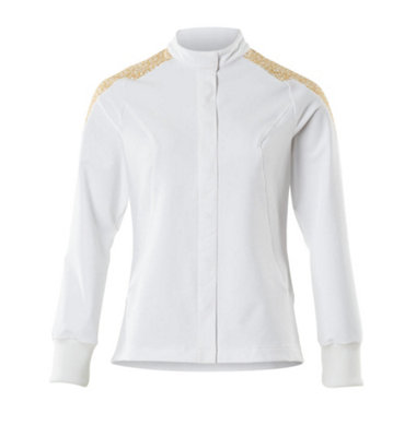 Mascot Food & Care Ladies Ultimate Stretch Jacket (White/Curry Gold)  (Large)