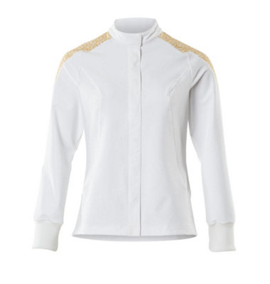 Mascot Food & Care Ladies Ultimate Stretch Jacket (White/Curry Gold)  (Small)