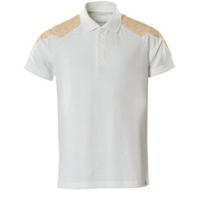 Mascot Food & Care Polo Shirt (White/Curry Gold)  (Medium)