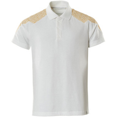 Mascot Food & Care Polo Shirt (White/Curry Gold)  (X Small)