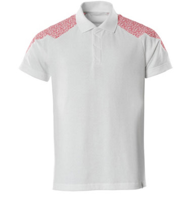 Mascot Food & Care Polo Shirt (White/Traffic Red)  (Medium)