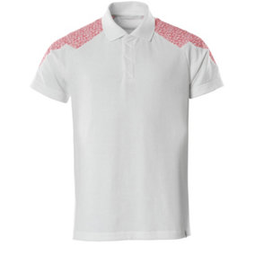 Mascot Food & Care Polo Shirt (White/Traffic Red)  (Small)