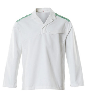 Mascot Food & Care Smock (White/Grass Green)  (Medium)