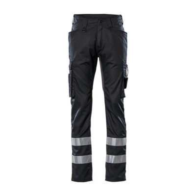 Mascot Frontline Service Trousers with Reflective Tape (Black)  (31.5) (Leg Length - Regular)