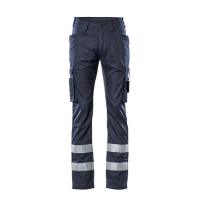 Mascot Frontline Service Trousers with Reflective Tape (Dark Navy)  (28) (Leg Length - Regular)