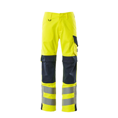 Mascot Multisafe Arbon Trousers (Hi-Vis Yellow/Dark Navy Blue)  (34.5) (Leg Length - Short)