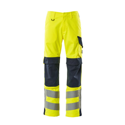 Mascot Multisafe Arbon Trousers (Hi-Vis Yellow/Dark Navy Blue)  (40.5) (Leg Length - Short)