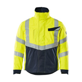Mascot Multisafe Pilot Jacket with Quilted Lining (Hi-Vis Yellow/Dark Navy)  (Large)