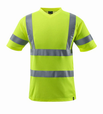 Mascot Safe Classic V-neck T-shirt (Hi-Vis Yellow)  (XXXX Large)