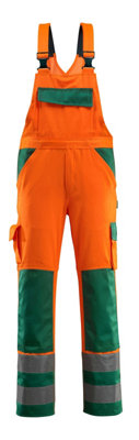 Mascot Safe Compete Barras Bib & Brace (Hi-Vis Orange/Green)  (28.5) (Leg Length - Regular)