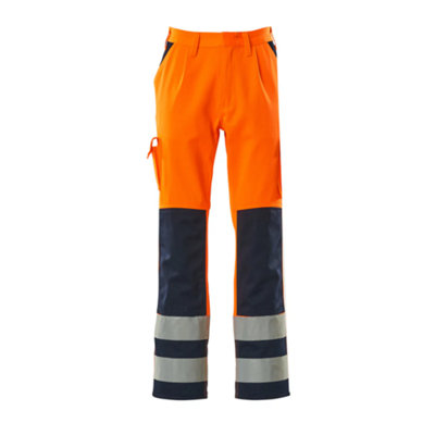 Mascot Safe Compete Olinda Trousers - Hi-Vis Orange/Navy   (40.5) (Leg Length - Short)