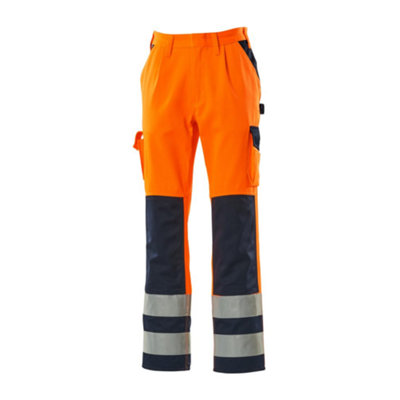 Mascot Safe Compete Olinda Trousers - Hi-Vis Orange/Navy (Hi-Vis Orange/Navy Blue)  (33.5) (Leg Length - Long)