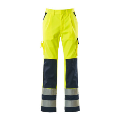 Mascot Safe Compete Olinda Trousers - Hi-Vis Yellow (Hi-Vis Yellow/Navy Blue)  (31.5) (Leg Length - Regular)