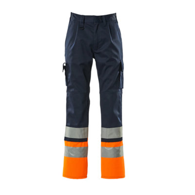 Mascot Safe Compete Patos Trousers (Navy/Hi-Vis Orange)  (40.5) (Leg Length - Long)