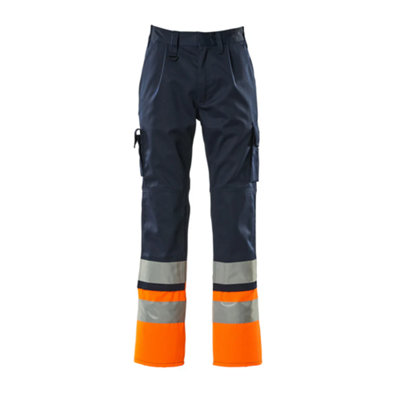 Mascot Safe Compete Patos Trousers (Navy/Hi-Vis Orange)  (40.5) (Leg Length - Short)