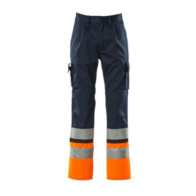 Mascot Safe Compete Patos Trousers (Navy/Hi-Vis Orange)  (44.5) (Leg Length - Long)