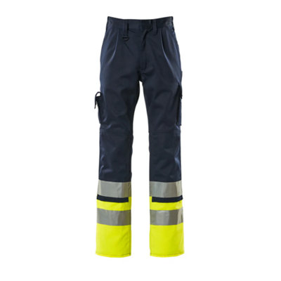 Mascot Safe Compete Patos Trousers (Navy/Hi-Vis Yellow)  (36.5) (Leg Length - Short)