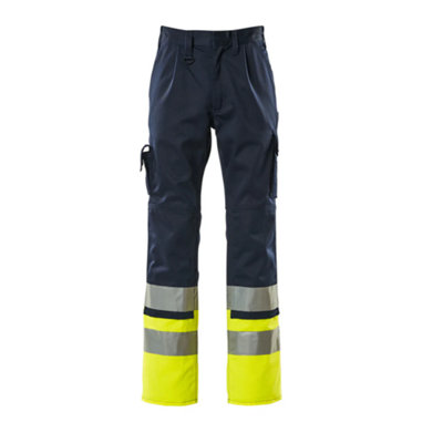 Mascot Safe Compete Patos Trousers (Navy/Hi-Vis Yellow)  (42.5) (Leg Length - Long)