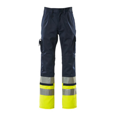 Mascot Safe Compete Patos Trousers (Navy/Hi-Vis Yellow)  (48.5) (Leg Length - Regular)