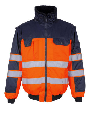 Mascot Safe Image Livigno Pilot Jacket (Hi-Vis Orange/Navy Blue)  (X Small)