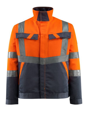 Mascot Safe Light Forster Work Jacket (Hi-Vis Orange/Dark Navy Blue)  (XX Large)