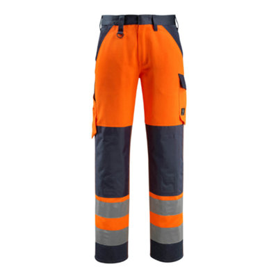 Mascot Safe Light Maitland Trousers - Hi-Vis Orange/Dark Navy Blue   (30.5) (Leg Length - Long)