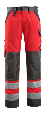 Mascot Safe Light Maitland Trousers - Hi-Vis Red/Dark Anthracite   (38.5) (Leg Length - Long)