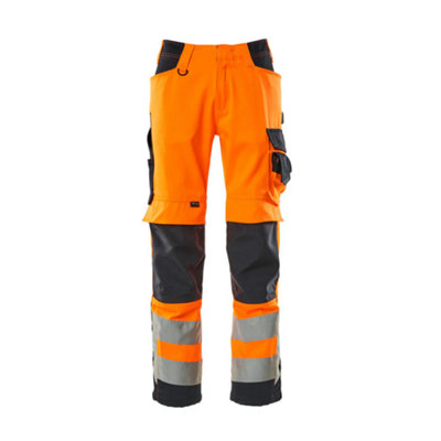 Mascot Safe Supreme Kendal Trousers - Hi-Vis Orange/Dark Navy Blue   (35.5) (Leg Length - Long)