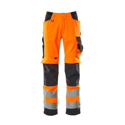Mascot Safe Supreme Kendal Trousers - Hi-Vis Orange/Dark Navy Blue   (35.5) (Leg Length - Short)