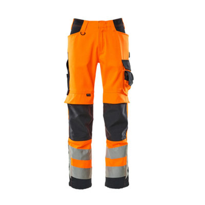 Mascot Safe Supreme Kendal Trousers - Hi-Vis Orange/Dark Navy Blue   (42.5) (Leg Length - Short)