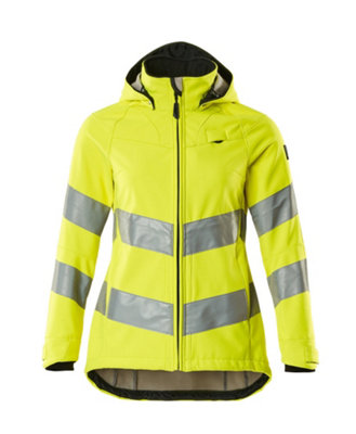 Mascot Safe Supreme Ladies Fit Softshell Jacket (Hi-Vis Yellow) (Large)