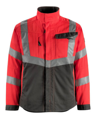 Mascot Safe Supreme Oxford Work Jacket (Hi-Vis Red/Dark Anthracite)  (XX Large)