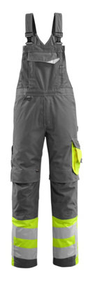 Mascot Safe Supreme Sunderland Bib & Brace - Dark Anthracite/Hi-Vis Yellow   (40.5) (Leg Length - Long)