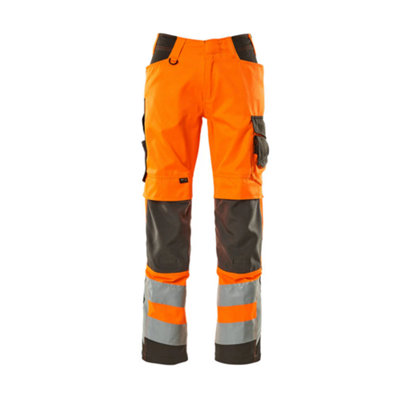 Mascot Safe Supreme Trousers with Kneepad Pockets (Hi-Vis Orange/Dark Anthracite)  (44.5) (Leg Length - Regular)