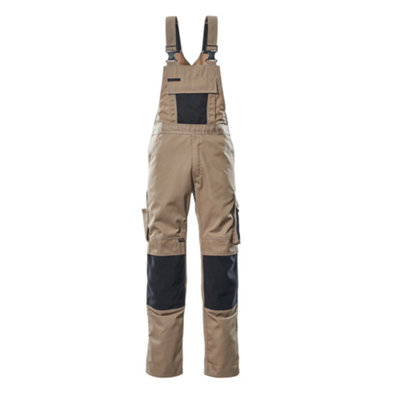 Mascot Unique Augsburg Bib & Brace - Light Khaki/Black   (30.5) (Leg Length - Regular)