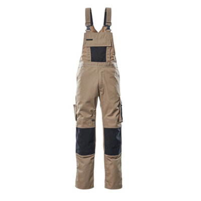 Mascot Unique Augsburg Bib & Brace - Light Khaki/Black   (32.5) (Leg Length - Long)