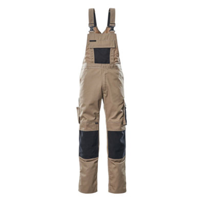 Mascot Unique Augsburg Bib & Brace - Light Khaki/Black   (38.5) (Leg Length - Short)