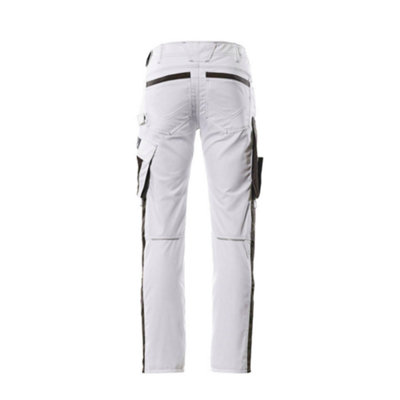 Mascot Unique Lemberg Trousers - White/Dark Anthracite   (28) (Leg Length - Regular)