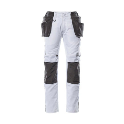 Mascot Unique Lightweight Trousers with Holster Pockets (White/Dark Anthracite)  (34.5) (Leg Length - Long)