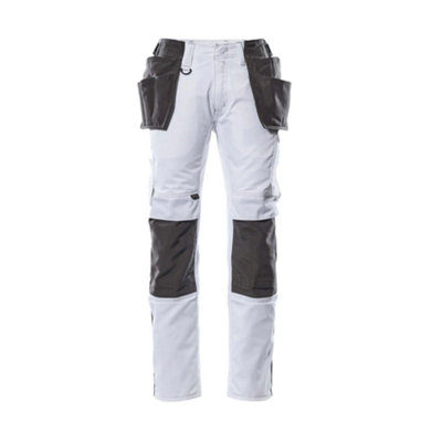 Mascot Unique Lightweight Trousers with Holster Pockets (White/Dark Anthracite)  (48.5) (Leg Length - Regular)