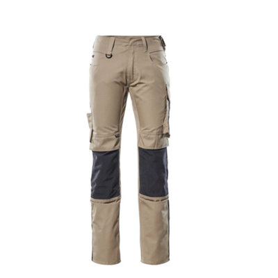 Mascot Unique Mannheim Trousers - Light Khaki/Black   (28) (Leg Length - Regular)