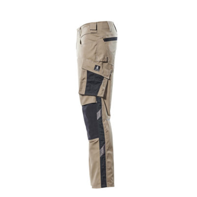 Mascot Unique Mannheim Trousers - Light Khaki/Black   (30.5) (Leg Length - Long)