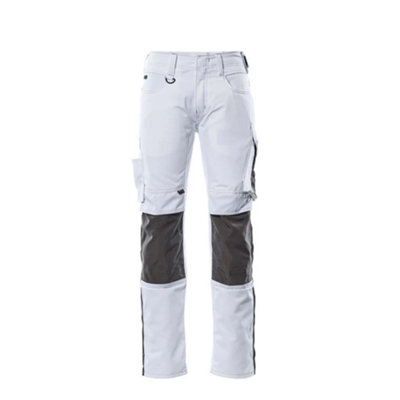 Mascot Unique Mannheim Trousers - White/Dark Anthracite   (27) (Leg Length - Regular)