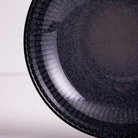 Mason Cash Set of 4 Reactive Linear 23cm Black Pasta Bowl
