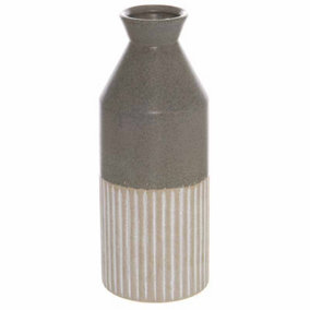 Mason Collection Ellipse Vase - Ceramic - L13 x W13 x H35 cm - Grey