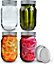 Mason Jar - 4 Pack Leakproof Mason Jars with Lids 500ml for Salad Jars, Overnight Oats Jar or Pickling Jars with Lids - 2-P