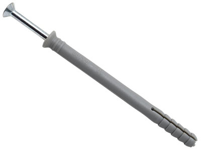 MasonMate 8x100mm Nylon Hammer-In Fixings - 100 Count for Strong and Secure Installations